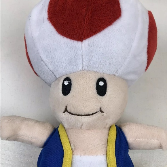 Super Mario Toad Plush Toy Stuffed Animal Nintendo Collectible 8 inch Q08 - Picture 2 of 4